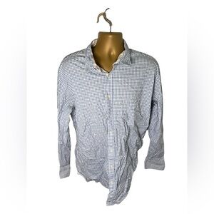Society of Threads Checkered Long Sleeve Button Down Shirt Light Blue White 2XLT